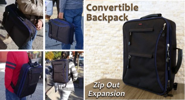 Vbag 5-in-1 Convertible Backpack with Expansion
